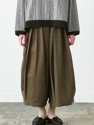 バルーンパンツ 綿起毛くずれドット