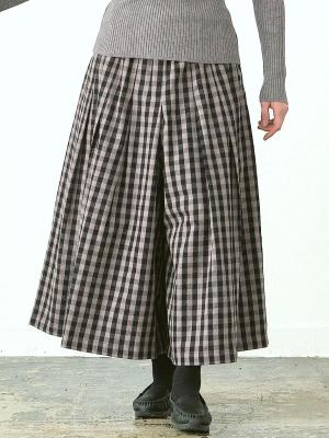ガウチョパンツ 綿ビエラブロックチェック