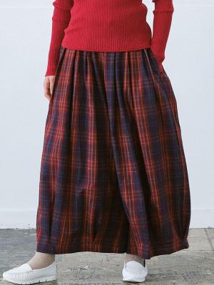 バルーンパンツ 綿ビエラチェック