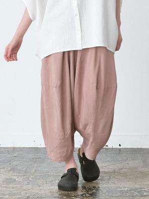 変形サルエルパンツ レーヨンツイル