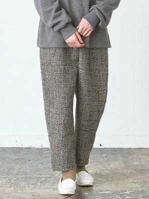 テーパードパンツ ウール混ツイード
