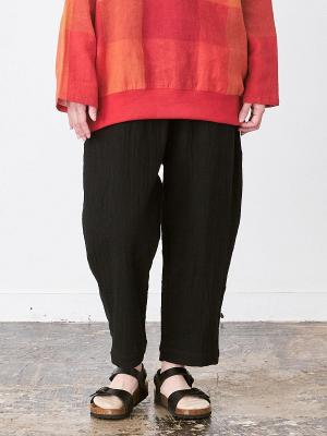 テーパードパンツ　綿スラブWガーゼ