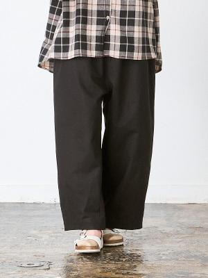 裾ダーツパンツ 綿麻オックス
