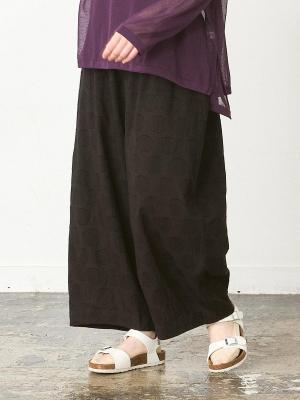 裾ダーツパンツ 綿ドビーサークル柄