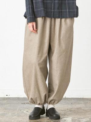 裾ゴムバルーンパンツ　ホームスパン