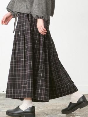 ガウチョパンツ 綿ビエラチェック