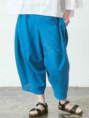 変形サルエルパンツ　リネンコットン