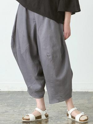 変形サルエルパンツ　リネンコットン
