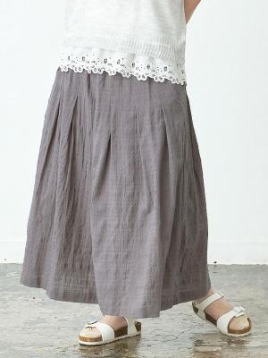 ガウチョパンツ　綿ボイルシャドーチェック