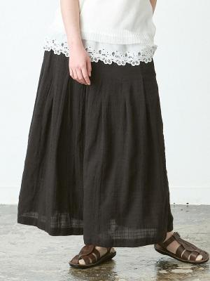 ガウチョパンツ　綿ボイルシャドーチェック