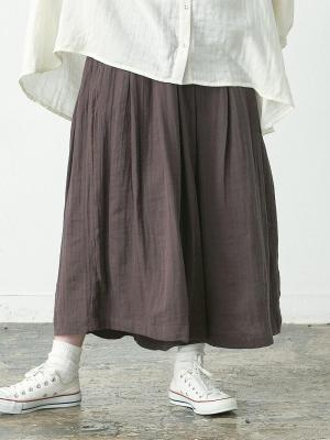 ガウチョパンツ　綿Wガーゼ
