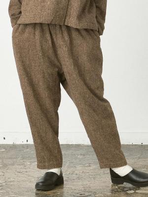テーパードパンツ　ツイードカラーネップ