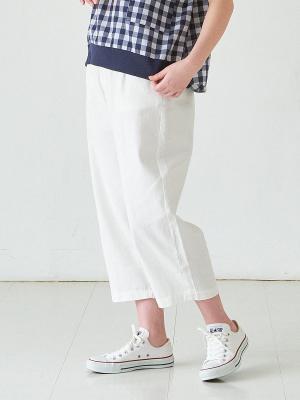 クロップドテーパードパンツ　コットンツイル