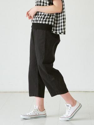 クロップドテーパードパンツ コットンツイル