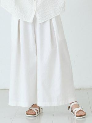 ガウチョパンツ 綿麻オックス