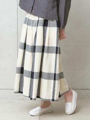 ガウチョパンツ 綿オックスチェック