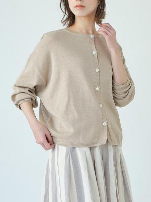 2WAYカーディガン 綿麻ニット