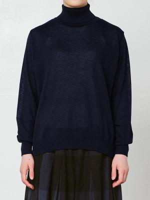 タートルネックプルオーバーニット　T/R天竺