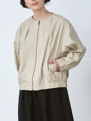 ノーカラージップジャケット C/Puキャンブリック