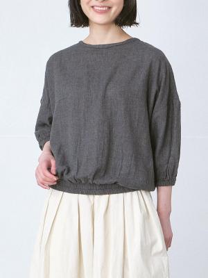 プルオーバーブラウス 綿トップWガーゼ