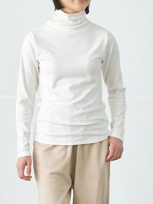 タートルネックカットソー　起毛リブ