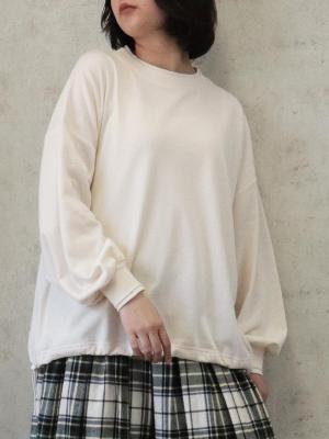 サイドドロストプルオーバーカットソー　T/C裏毛