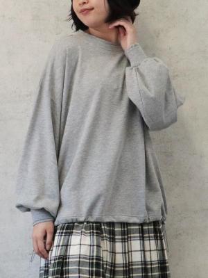 サイドドロストプルオーバーカットソー　T/C裏毛