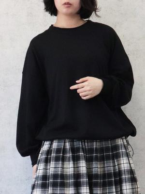 サイドドロストプルオーバーカットソー　T/C裏毛