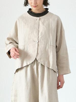 ノーカラージャケット リネンオックス