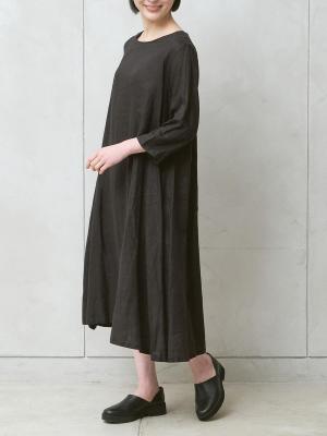 ノーカラーワンピース リネンオックス