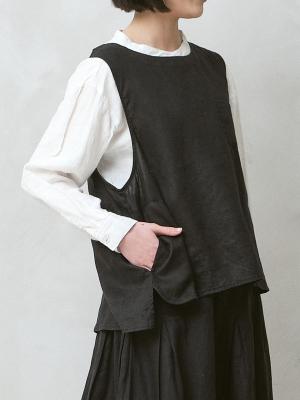 ウシロスリットベスト リネンオックス