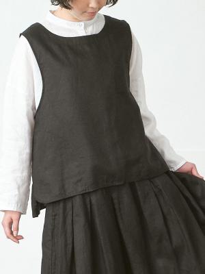ウシロスリットベスト　リネンオックス
