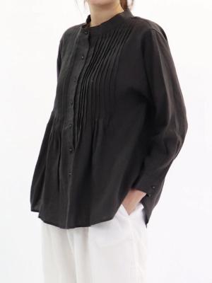 ピンタックブラウス リネンオックス