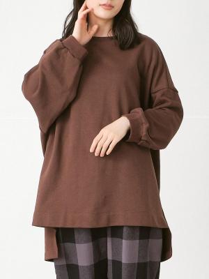 前後差プルオーバー　綿裏毛