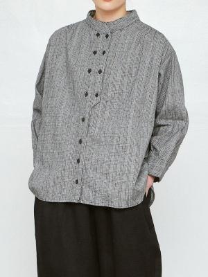 コックブラウス 綿ビエラチェック