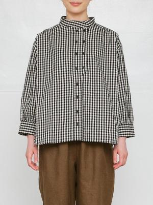 コックブラウス 綿ビエラチェック