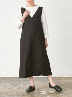 深Vネックワンピース　T/Rサージ