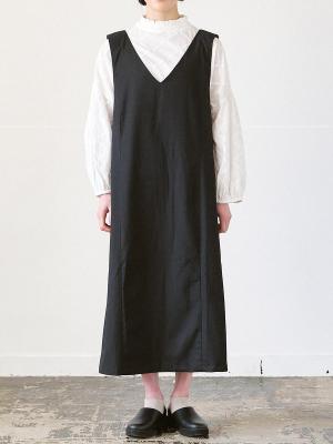 深Vネックワンピース　T/Rサージ