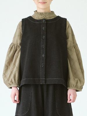 2WAYベスト C/Pu裏毛ニットデニム