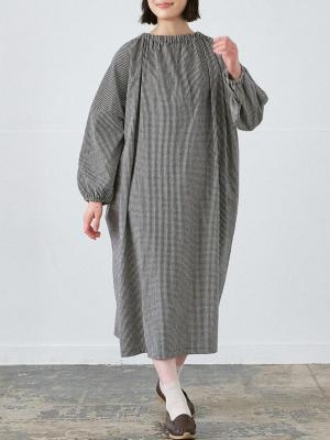 スモックワンピース　コットンビエラチェック