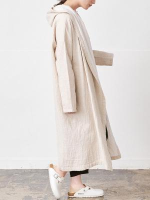 【予約】ショールフードコート 綿麻接結