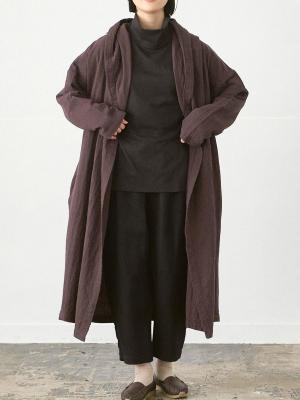 【予約】ショールフードコート 綿麻接結