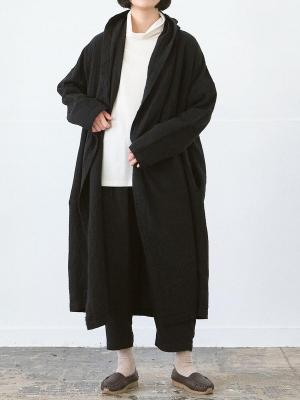 【予約】ショールフードコート 綿麻接結