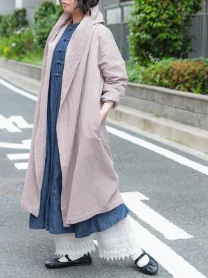 【９月納期】【予約】ショールフードコート 綿麻接結