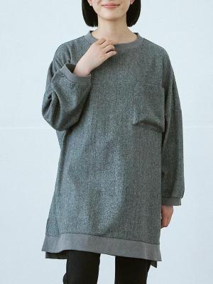 リブプルオーバーチュニック ツイード