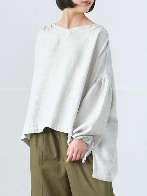 ドロップショルダープルオーバー　T/Cガーゼシャンブレー