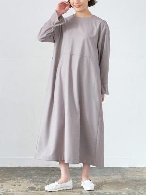 ベルスリーブフレアワンピース T/Rサージ