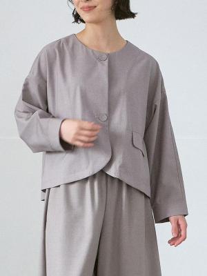 ノーカラージャケット T/Rサージ