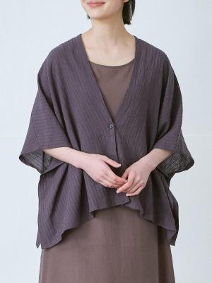 ショールカーディガン 綿麻ボイルドビー