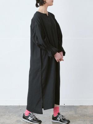 キーネックワンピース　綿オックス